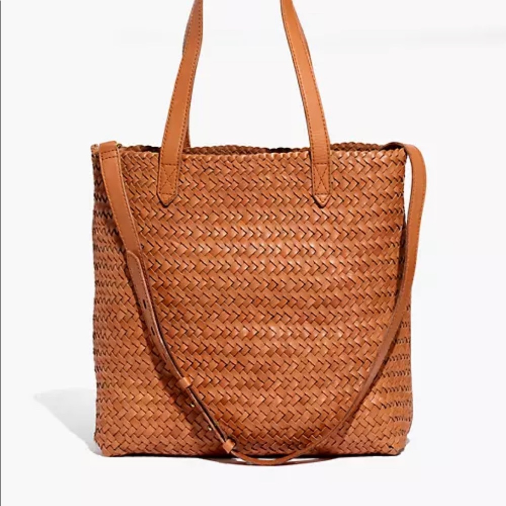 NWT Medium Transport Tote: Woven Leather Edition